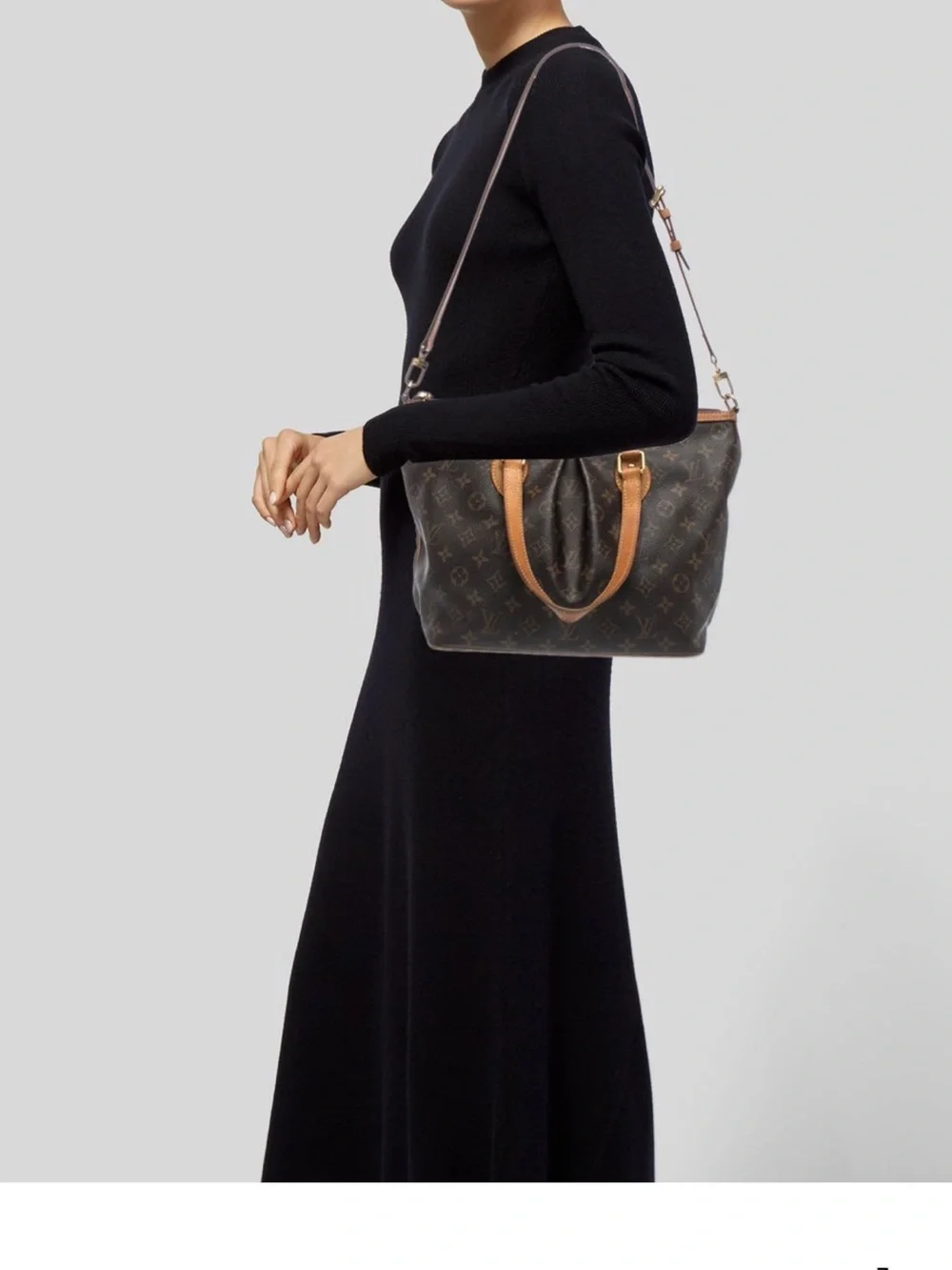 Louis Vuitton Monogram Canvas Tote with Vachetta Trim in Brown and Tan